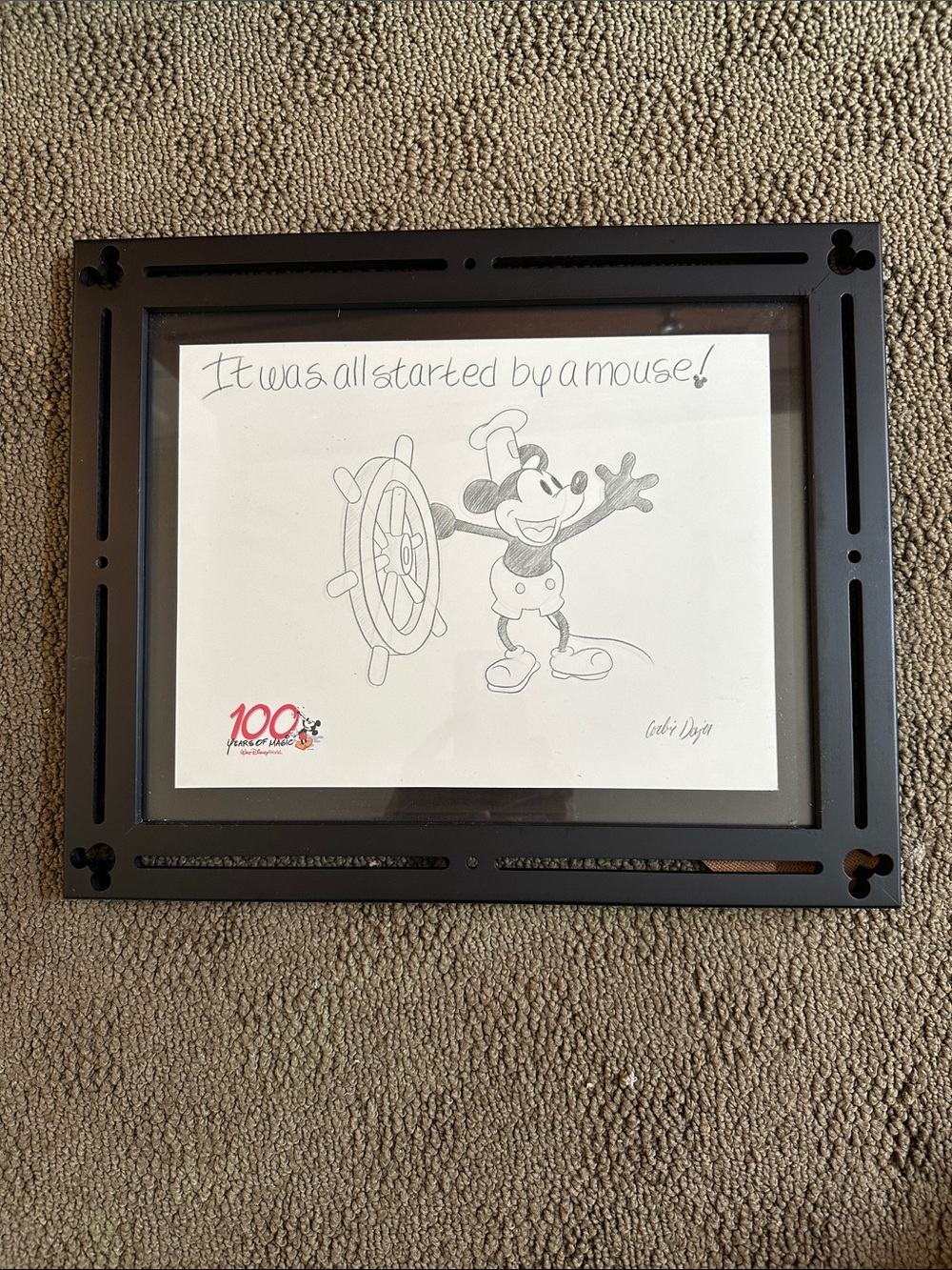 Disney Black & White Mickey Mouse Sketch Wall Art